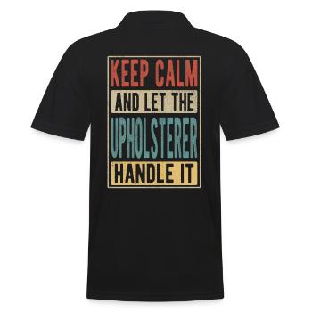 Polsterer Retro Geschenk - Männer Poloshirt - Schwarz - Hinten - Kai (181cm)