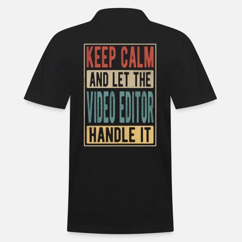 Video Editor Retro Geschenk - Männer Poloshirt - Schwarz