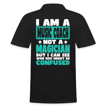 Musik-Coach - Männer Poloshirt - Schwarz - Hinten - Kai (181cm)