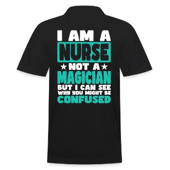 Nurse - Men's Polo Shirt - black - Back - Kai (181cm)
