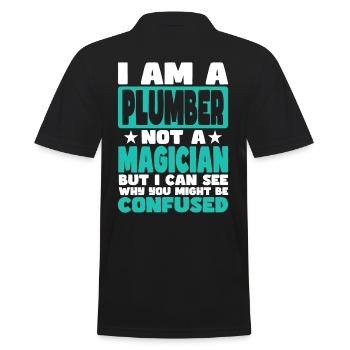 Plumber - Men's Polo Shirt - black - Back - Kai (181cm)