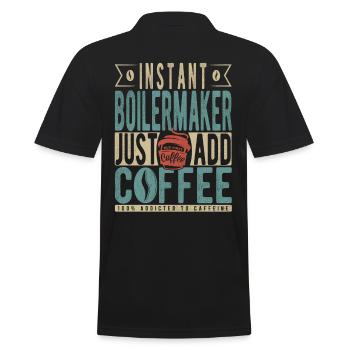 Instant Boilermaker Just Add Coffee - Men's Polo Shirt - black - Back - Kai (181cm)