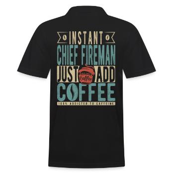Pompier en chef instantané Il suffit d’ajouter du café - Polo Homme - noir - Dos - Kai (181cm)