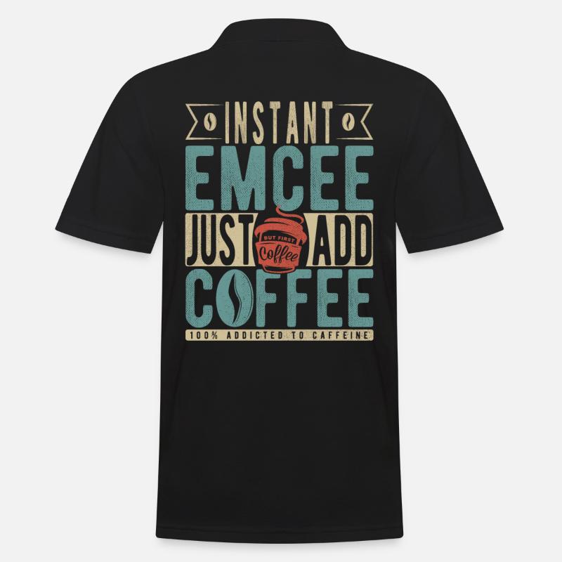 Instant Emcee Just Add Coffee - Men's Polo Shirt - black