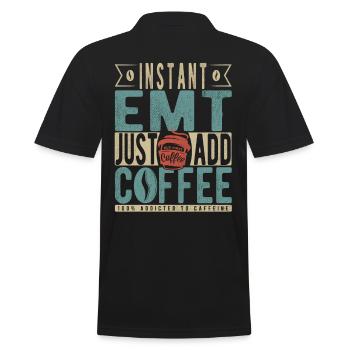 Instant Emt Just Add Coffee - Men's Polo Shirt - black - Back - Kai (181cm)