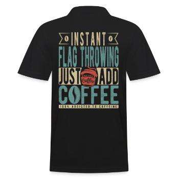 Sofortiges Fahnenwerfen Fügen Sie einfach Kaffee hinzu - Männer Poloshirt - Schwarz - Hinten - Kai (181cm)