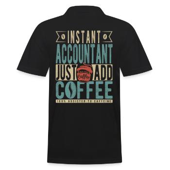 Comptable instantané Il suffit d’ajouter du café - Polo Homme - noir - Dos - Kai (181cm)