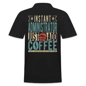 Administrateur instantané Il suffit d’ajouter du café - Polo Homme - noir - Dos - Kai (181cm)