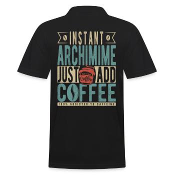 Instant Archimime Just Add Coffee - Men's Polo Shirt - black - Back - Kai (181cm)