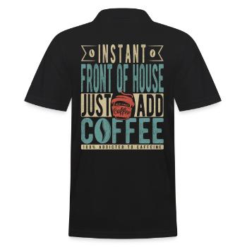 Devant la maison instantanée il suffit d’ajouter du café - Polo Homme - noir - Dos - Kai (181cm)