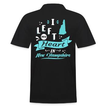 New Hampshire Souvenir Liebe - Männer Poloshirt - Schwarz - Hinten - Kai (181cm)