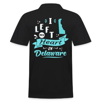 Delaware Souvenir Liebe - Männer Poloshirt - Schwarz - Hinten - Kai (181cm)