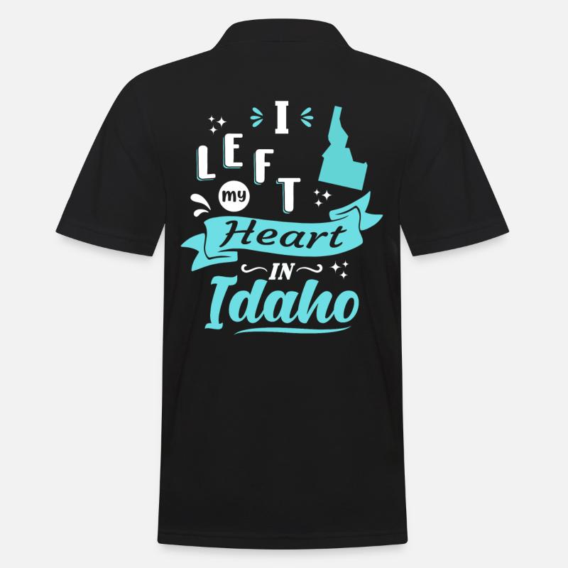 Idaho Souvenir Liebe - Männer Poloshirt - Schwarz