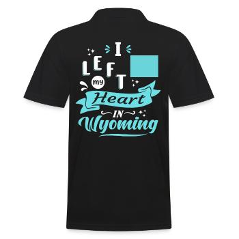 Wyoming Souvenir Liebe - Männer Poloshirt - Schwarz - Hinten - Kai (181cm)