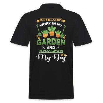 Arbeit in meinem Garten Hangout mit meinem Hund - Männer Poloshirt - Schwarz - Hinten - Kai (181cm)