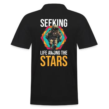 Astronaut Space Inspirational Quote - Men's Polo Shirt - black - Back - Kai (181cm)