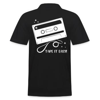 Jeu de mots sur cassette Tape It Easy - Polo Homme - noir - Dos - Kai (181cm)