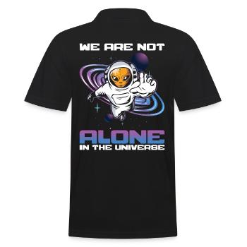 We Are Not Alone Astronaut Theorist Believer Alien - Men's Polo Shirt - black - Back - Kai (181cm)