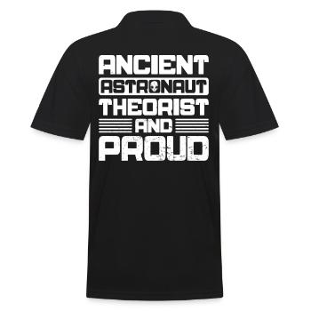 Ancient Astronaut Theorist Alien Lover UFO - Men's Polo Shirt - black - Back - Kai (181cm)