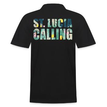 Vacances souvenir à Sainte-Lucie - Polo Homme - noir - Dos - Kai (181cm)