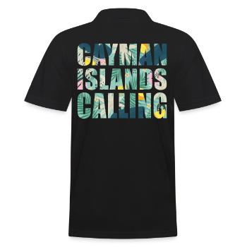 Vacances souvenirs aux îles Caïmans - Polo Homme - noir - Dos - Kai (181cm)