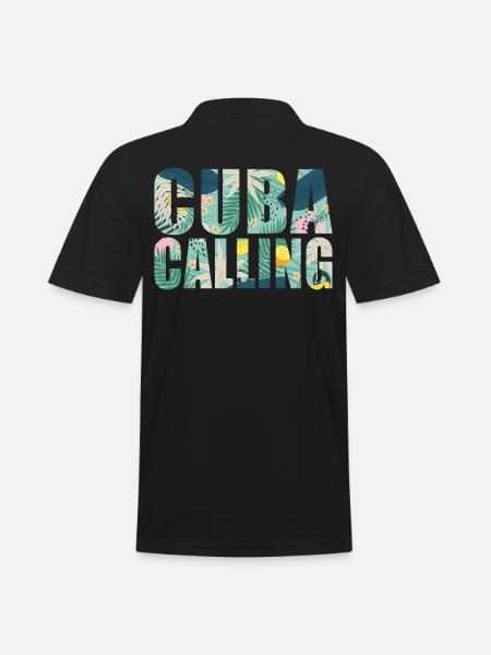 Cuba Souvenir Vacation Cuba Calling - Men's Polo Shirt - black