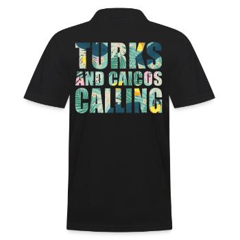 Turks And Caicos Souvenir Vacation - Men's Polo Shirt - black - Back - Kai (181cm)