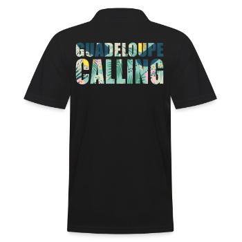 Guadeloupe Calling Tropical Guadeloupe Souvenir - Men's Polo Shirt - black - Back - Kai (181cm)