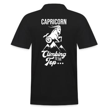 Steinbock Sternzeichen Inspirierendes Zitat - Männer Poloshirt - Schwarz - Hinten - Kai (181cm)