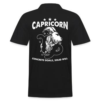 Steinbock Tierkreiszeichen Charakteristisches Zitat - Männer Poloshirt - Schwarz - Hinten - Kai (181cm)