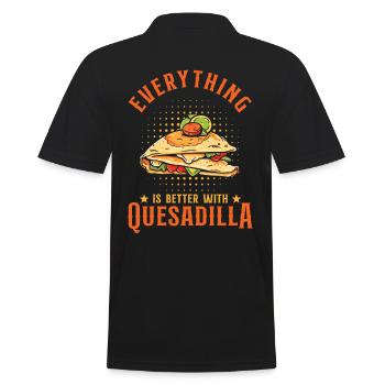 Mit Quesadilla ist alles besser - Männer Poloshirt - Schwarz - Hinten - Kai (181cm)