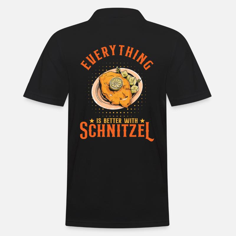 Mit Schnitzel ist alles besser - Männer Poloshirt - Schwarz
