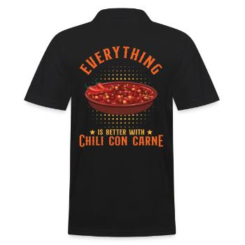 Everything Is Better With Chili Con Carne - Men's Polo Shirt - black - Back - Kai (181cm)