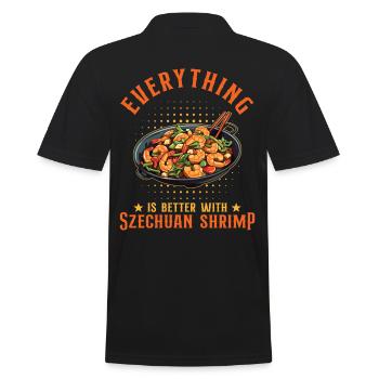 Everything Is Better With Szechuan Shrimp - Men's Polo Shirt - black - Back - Kai (181cm)