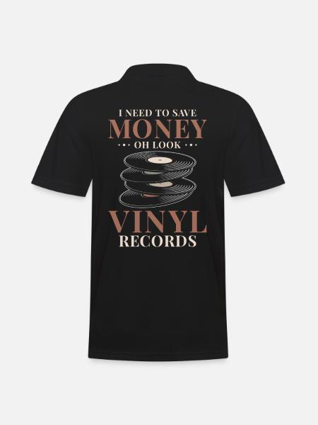 Vinyl Collector - Geld für Schallplatten Humor - Männer Poloshirt - Schwarz