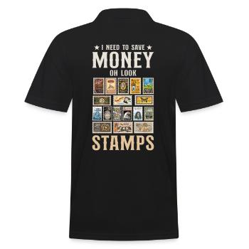 Stamp Collector Stamps Enthusiast - Men's Polo Shirt - black - Back - Kai (181cm)