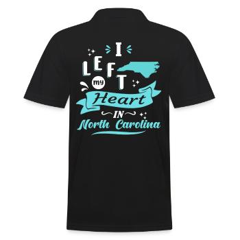 North Carolina Souvenir Liebe - Männer Poloshirt - Schwarz - Hinten - Kai (181cm)
