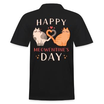Joyeuse Affection Féline de la Fête de Meowentine - Polo Homme - noir - Dos - Kai (181cm)