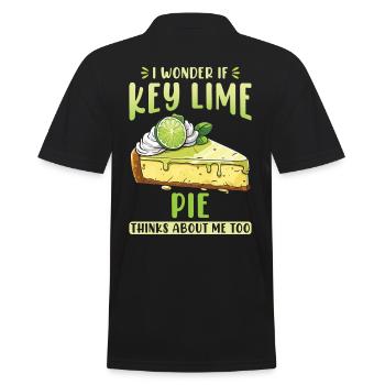 Key Lime Pie Bakery Dessert Baking Baker Pastry - Men's Polo Shirt - black - Back - Kai (181cm)