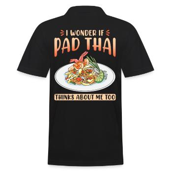 Je me demande si le Pad Thai pense aussi à moi - Polo Homme - noir - Dos - Kai (181cm)