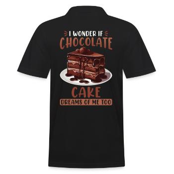 Chocolate Cake Baker Bakery Pastry Dessert Sweets - Men's Polo Shirt - black - Back - Kai (181cm)