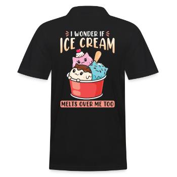 Je me demande si la crème glacée fond sur moi trop kawaii - Polo Homme - noir - Dos - Kai (181cm)
