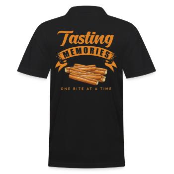 Tasting Memories Churros Delight - Men's Polo Shirt - black - Back - Kai (181cm)