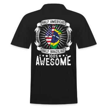 Brésil États-Unis Drapeau - Moitié Américain Moitié Brésilien - Polo Homme - noir - Dos - Kai (181cm)
