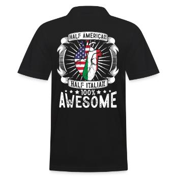 Italy USA Flag - Half American Half Italian - Men's Polo Shirt - black - Back - Kai (181cm)