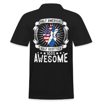 Scotland USA Flag - Half American Half Scottish - Men's Polo Shirt - black - Back - Kai (181cm)