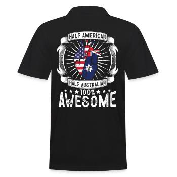 Australie États-Unis Drapeau - Moitié Américain Moitié Australien - Polo Homme - noir - Dos - Kai (181cm)