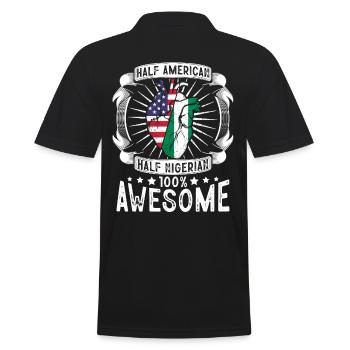 Nigeria États-Unis Drapeau - Moitié Américain Moitié Nigérian - Polo Homme - noir - Dos - Kai (181cm)