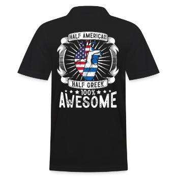 Drapeau grec des États-Unis - moitié américain moitié grec - Polo Homme - noir - Dos - Kai (181cm)