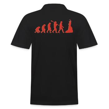 Evolution Zum Flamenco Tänzer - Männer Poloshirt - Schwarz - Hinten - Kai (181cm)